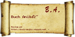Buch Anikó névjegykártya